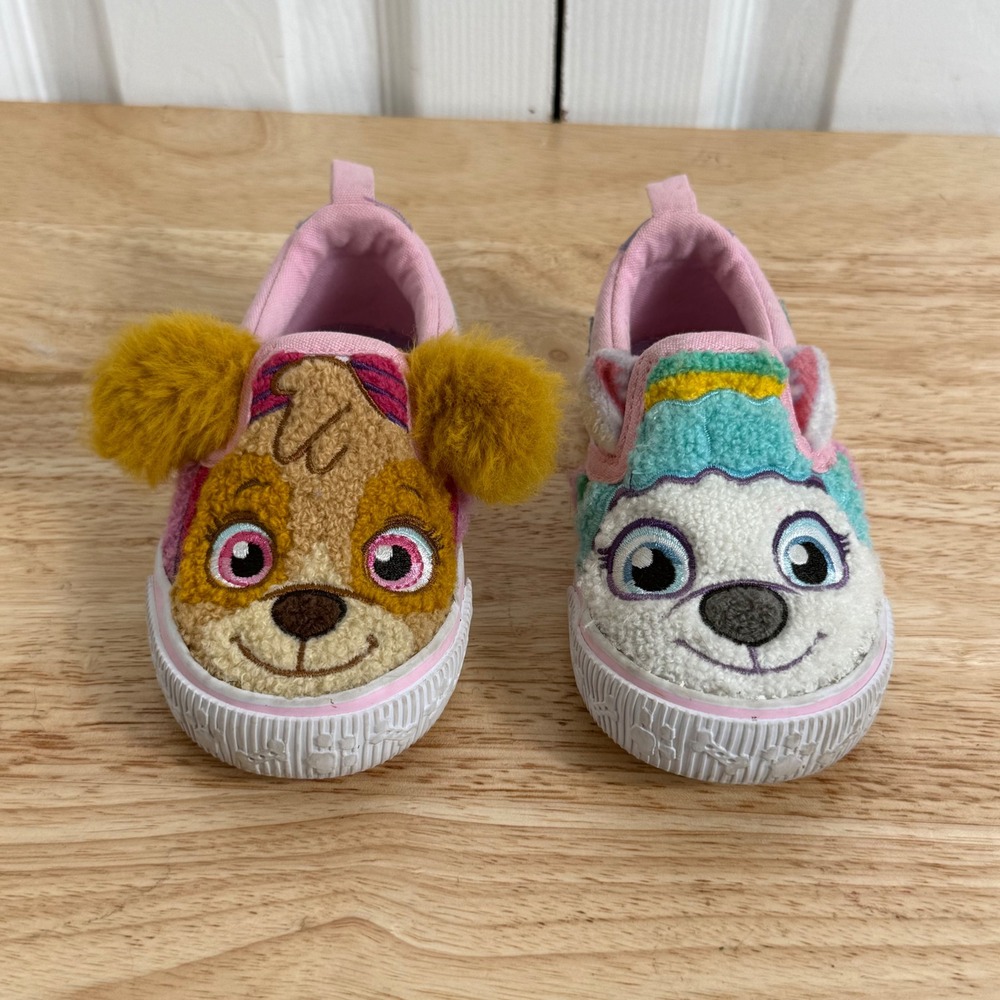 Paw Patrol Skye Everest Shoes Toddler Girls 5 Pink Fuzzy Slip On Sneakers 3D